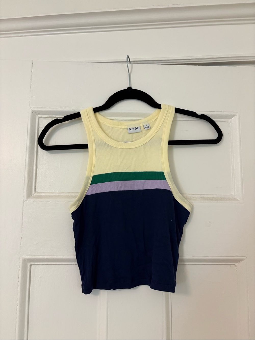 Aritzia Striped Cropped Racerback Tank Top